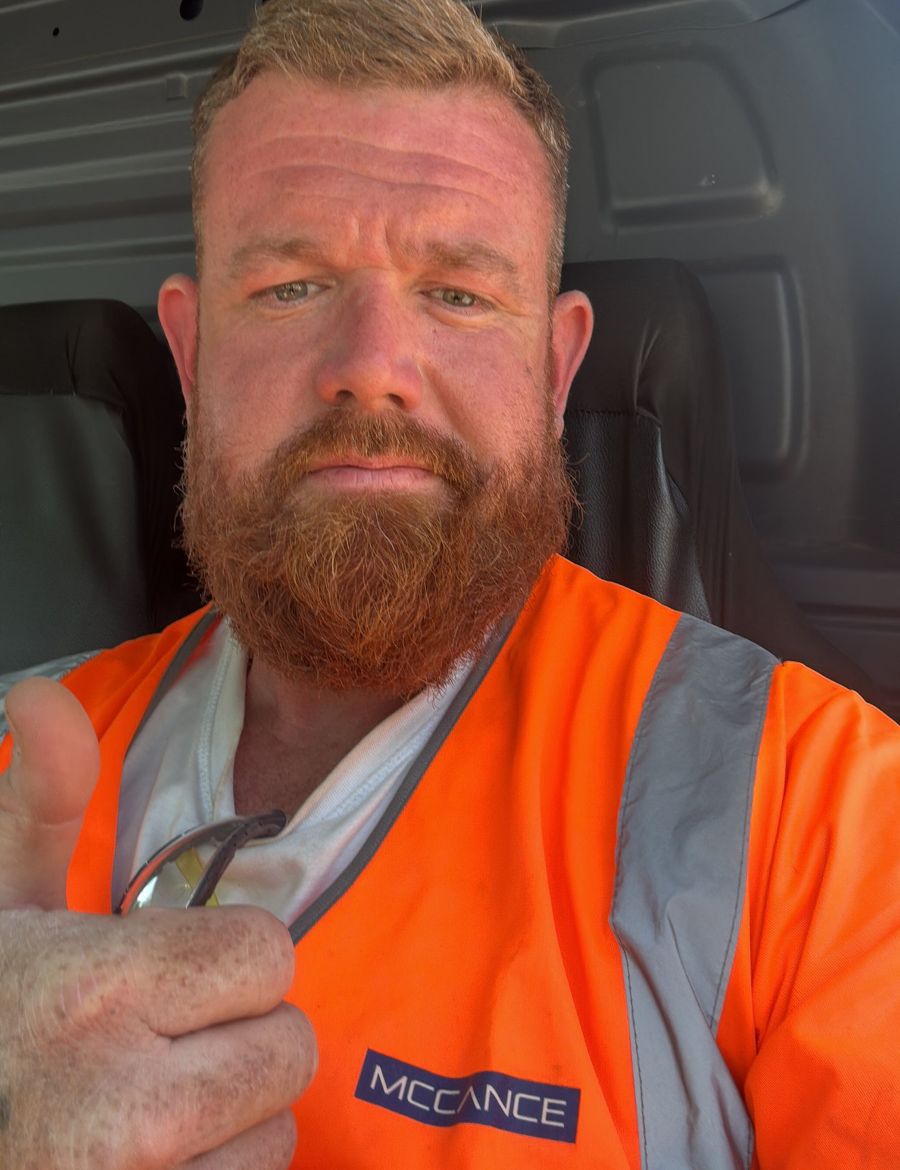 Alistair McCance on site in McCance hi-vis