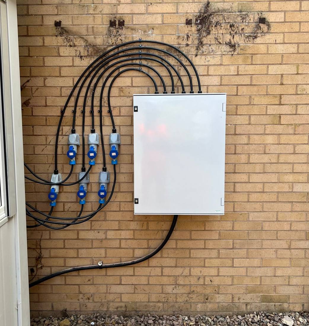 Site distribution board and 32A outlets